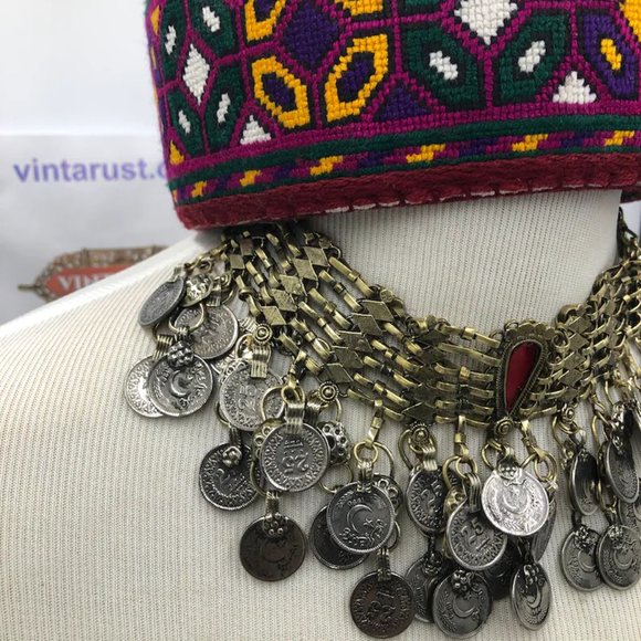 Wholesale Coins Necklaces, Afghan Vintage Coins Chokers Necklaces, Vintage Bulk - Picture 7 of 15